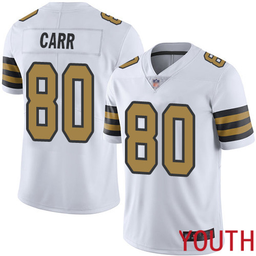 New Orleans Saints Limited White Youth Austin Carr Jersey NFL Football #80 Rush Vapor Untouchable Jersey